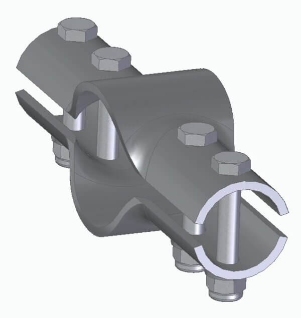 Topelt T-klamber 48 x A 76 x 48mm