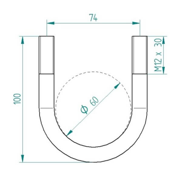 U-Polt 60mm M12 pikem komplekt - Image 2