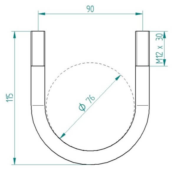 U-Polt 76mm M12 komplekt - Image 2