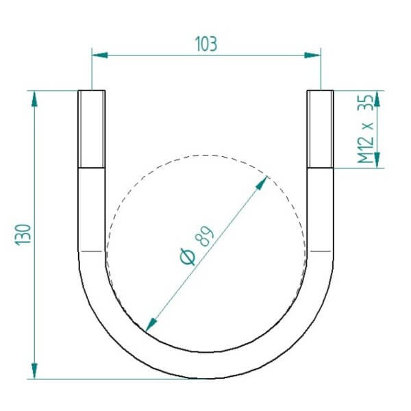 U-Polt 89mm M12 komplekt - Image 2
