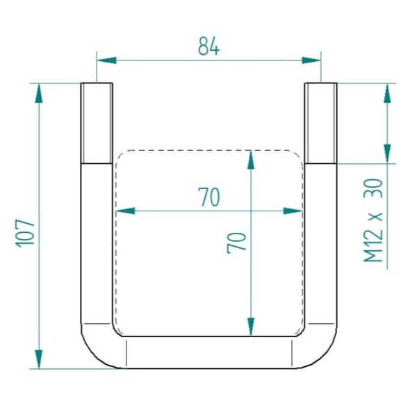 U-Polt 70x70mm M12 komplekt - Image 2